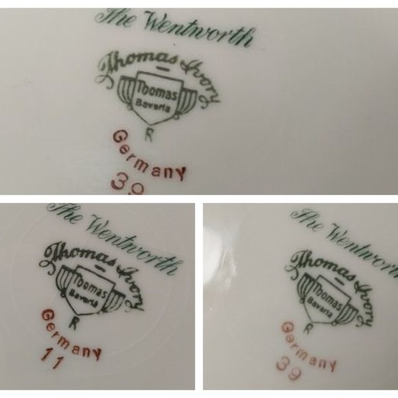 Wentworth VTG Thomas Ivory 3 Dish Set Floral Garden Gold Trim Fine China Display - Picture 8 of 9